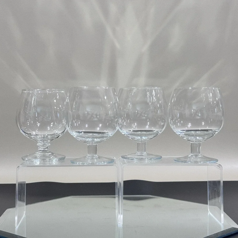 (4) Crystal Cognac‎ Brandy Snifter Clear Glass Barware Glassware No Dmg EUC